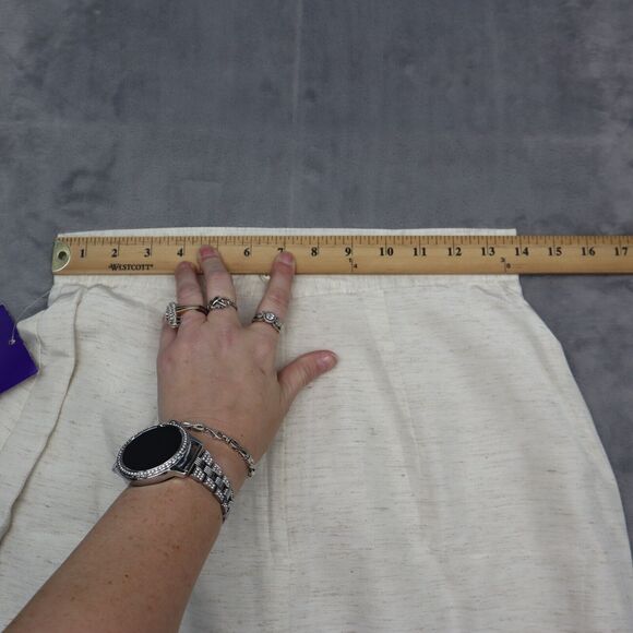 Tofy Skirt Womens 10 Ivory Lined Back Slit Midi Straight Pencil Casual - Picture 4 of 16